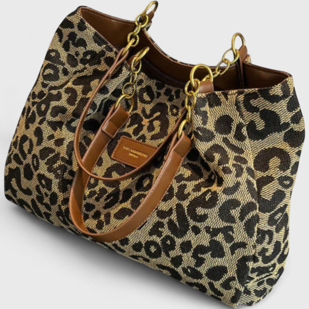 Alizee - Leopard Print Canvas Shopping Bag