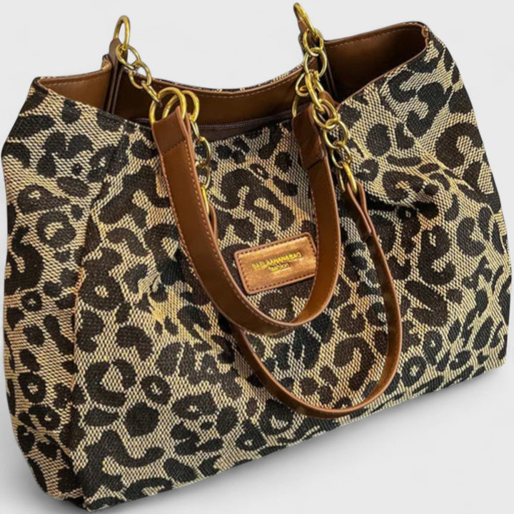 Alizee - Leopard Print Canvas Shopping Bag