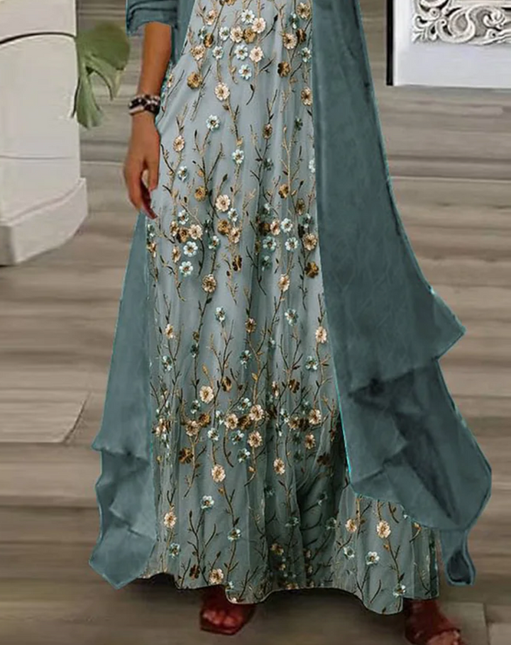 Della – Ditsy Floral Maxi Dress with Jacket