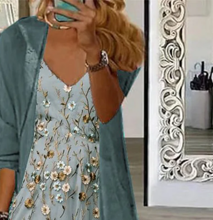 Della – Ditsy Floral Maxi Dress with Jacket