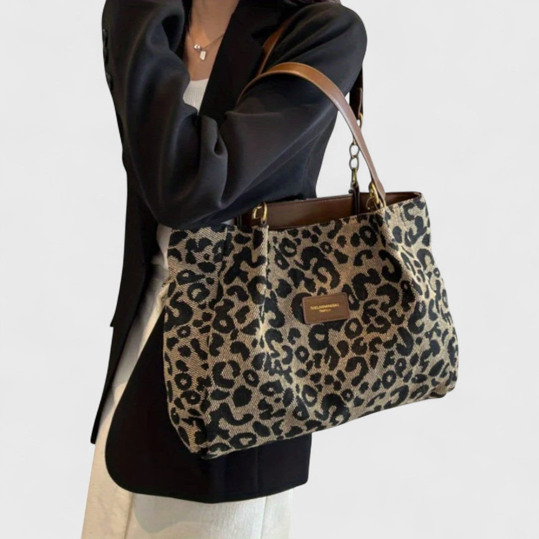 Alizee - Leopard Print Canvas Shopping Bag