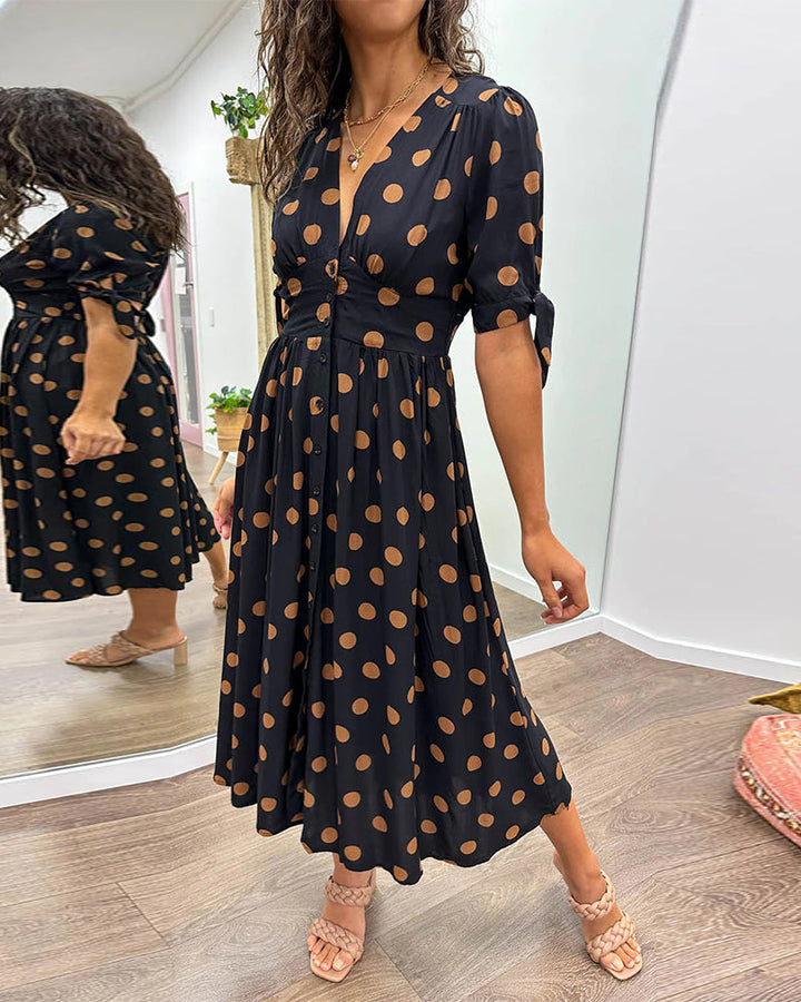 Montrea - Elegant Polka Dot Dress