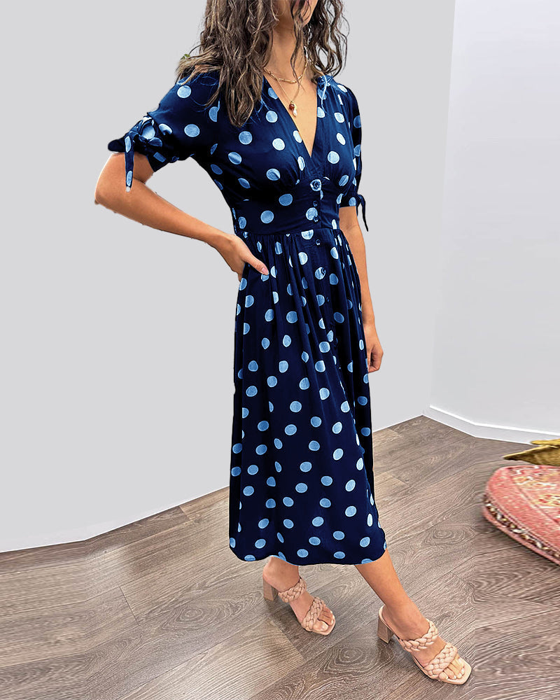 Montrea - Elegant Polka Dot Dress