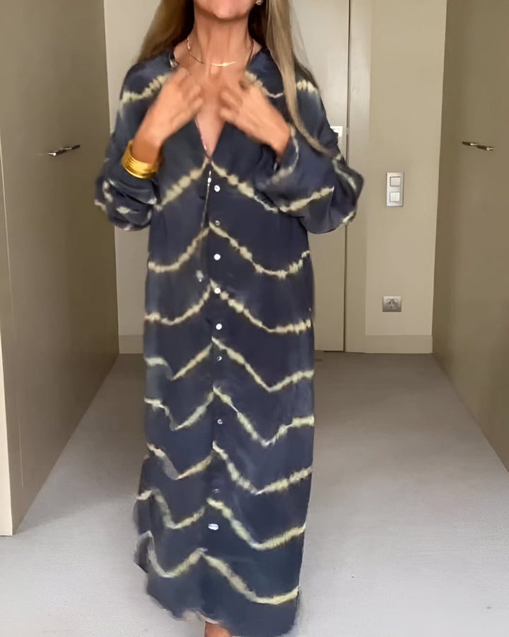 Mary – Bohemian Striped Maxi Dress