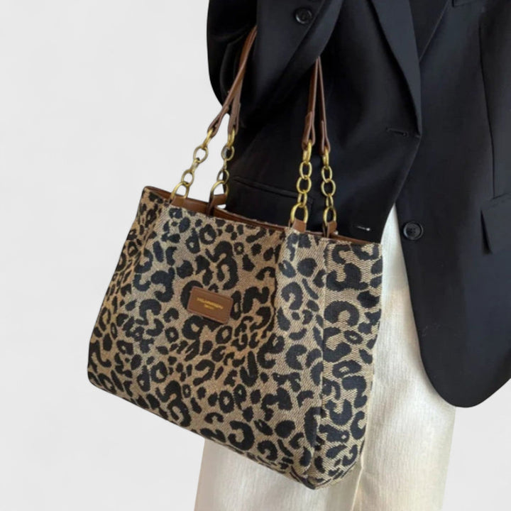 Alizee - Leopard Print Canvas Shopping Bag