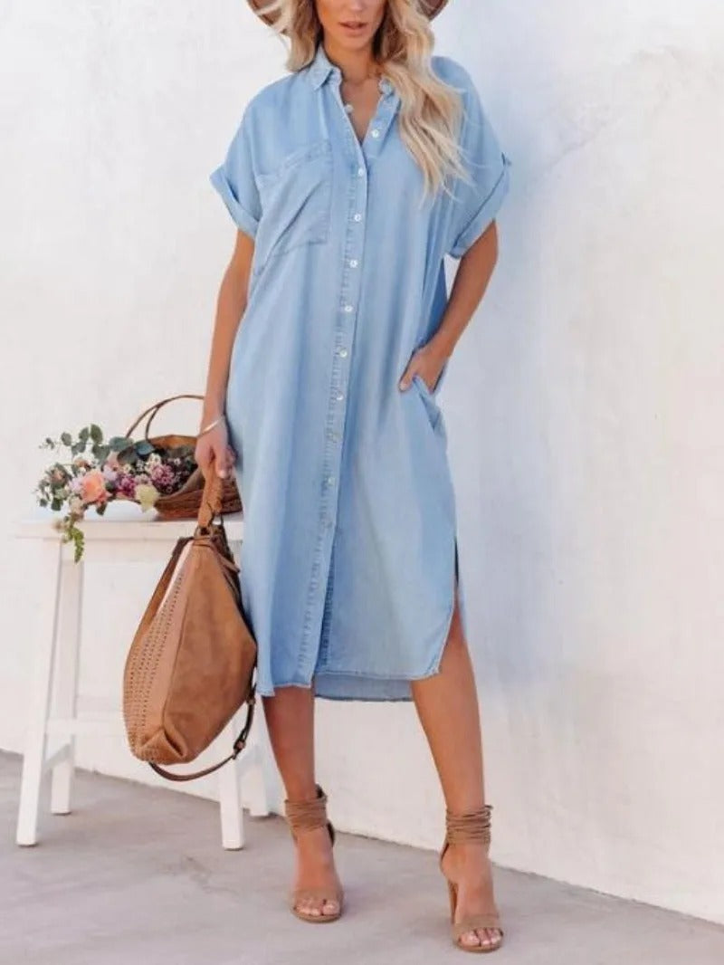 Mathilde - Oversized Denim Shirt Dress