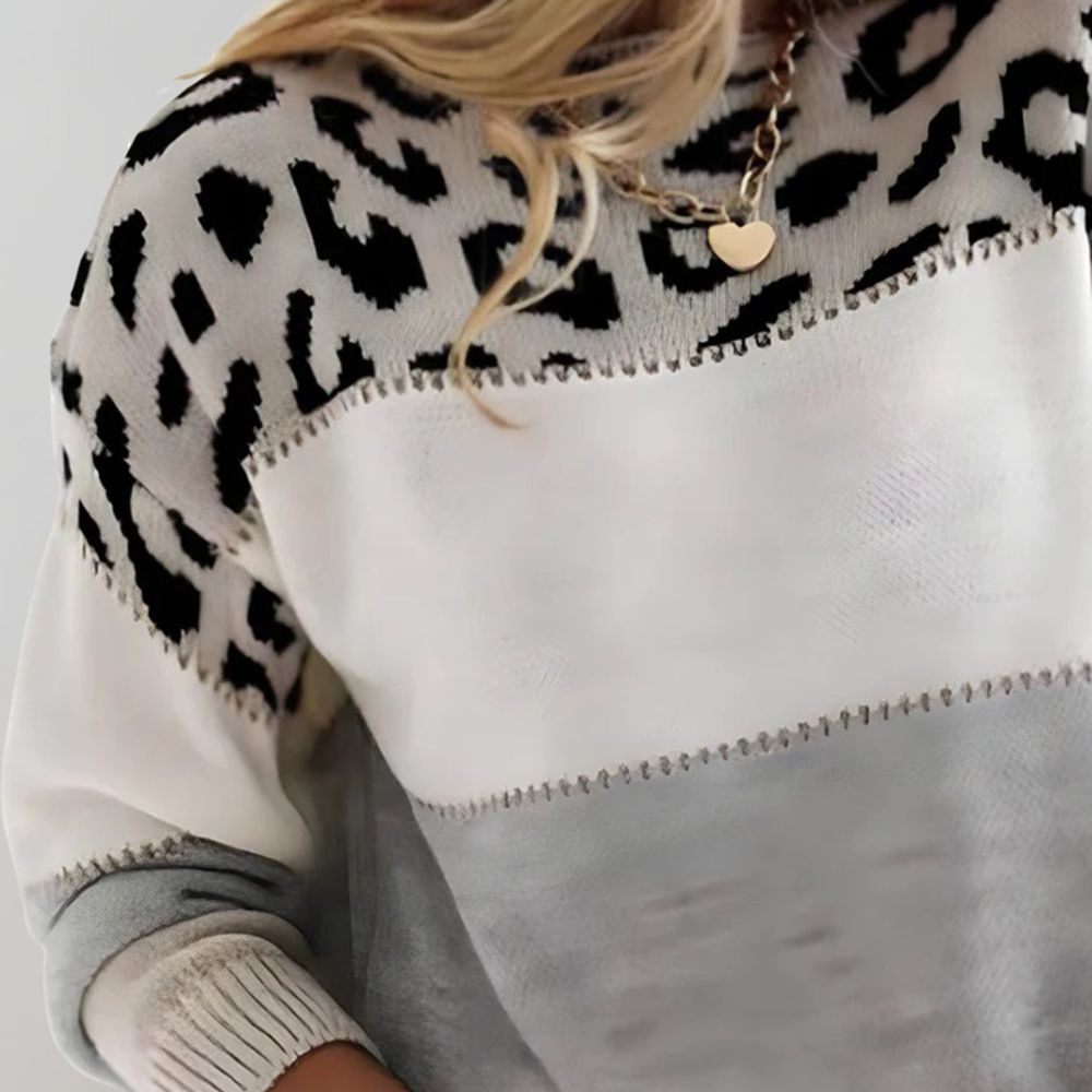 Charlene – Leopard Print Casual Sweater