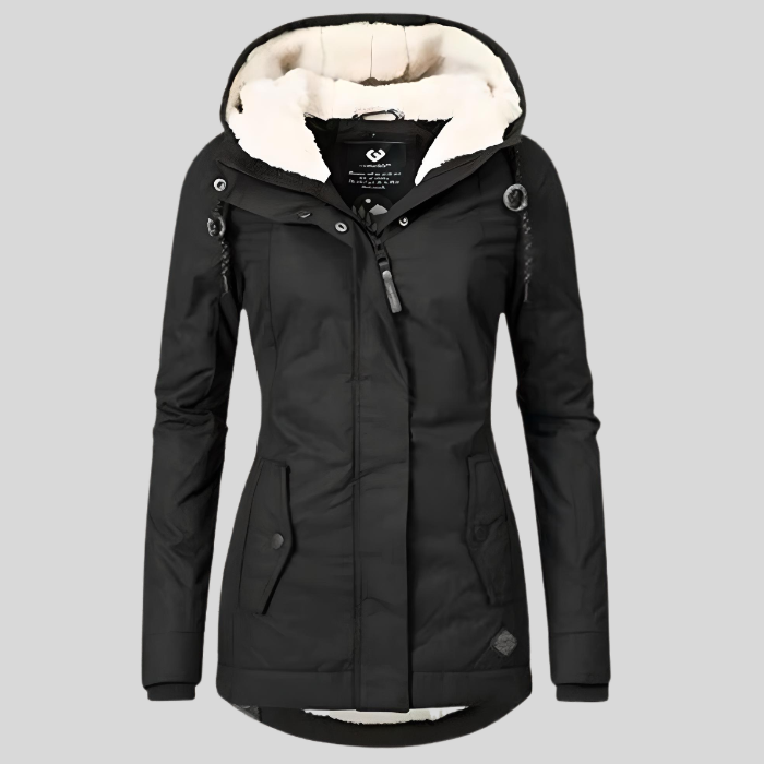 Alienor – Waterproof Long Jacket with Hood and Lining