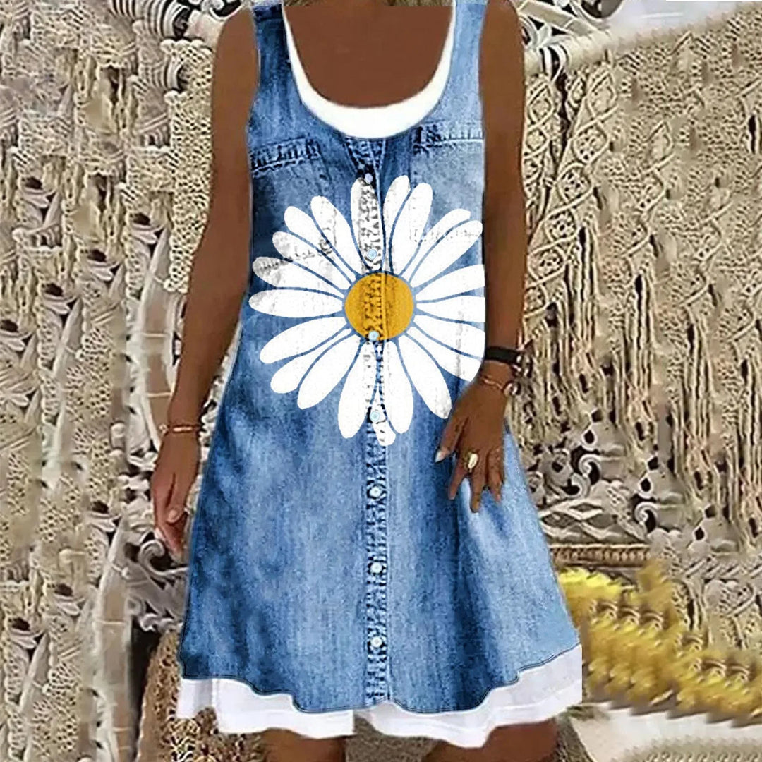 Viola - Soft and Elegant Denim Dress