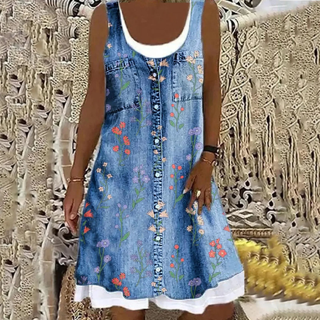 Viola - Soft and Elegant Denim Dress