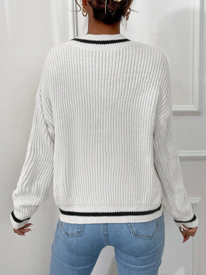 Marina | Striped Waffle Knit Sweater