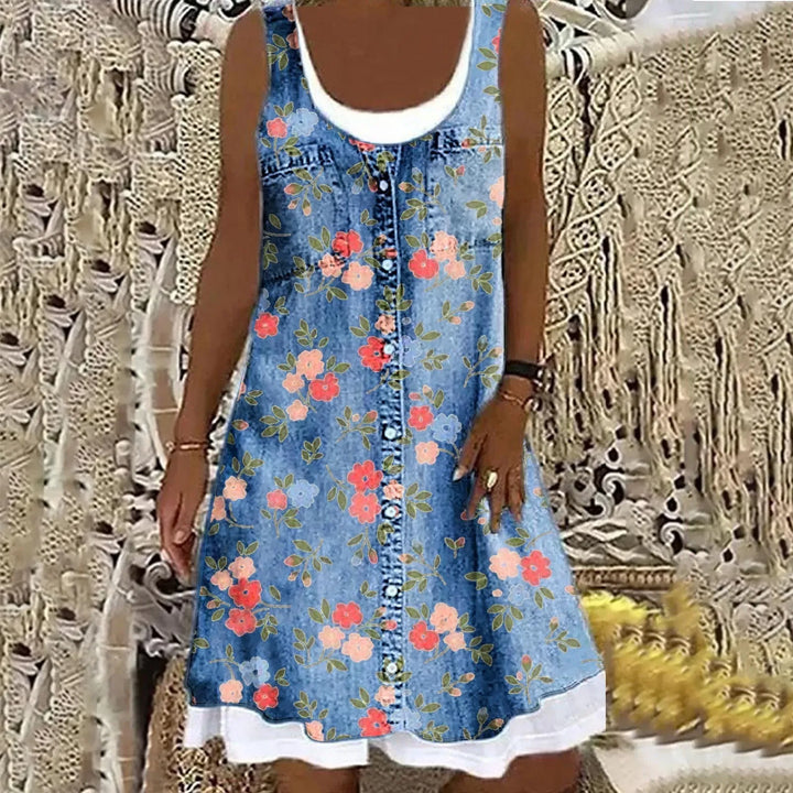 Viola - Soft and Elegant Denim Dress