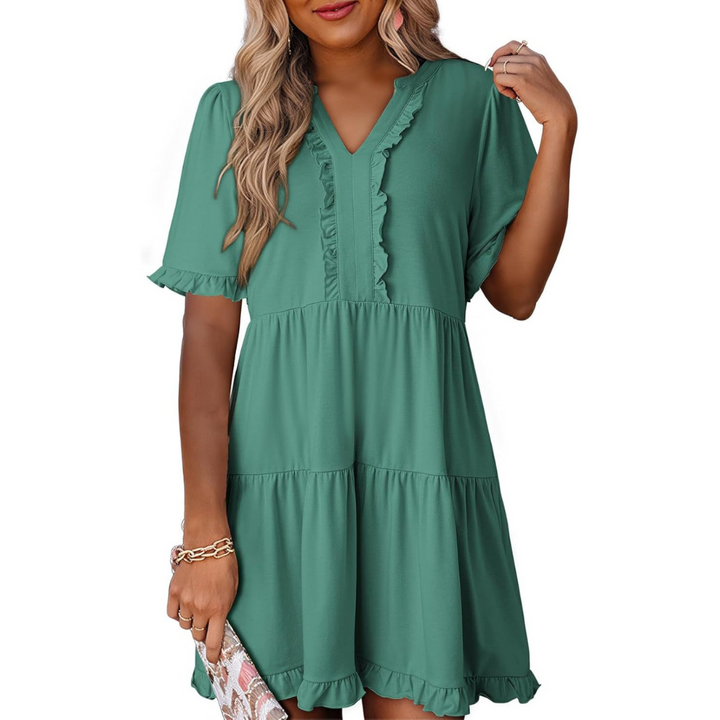 Shaila – Casual V-Neck Mini Dress