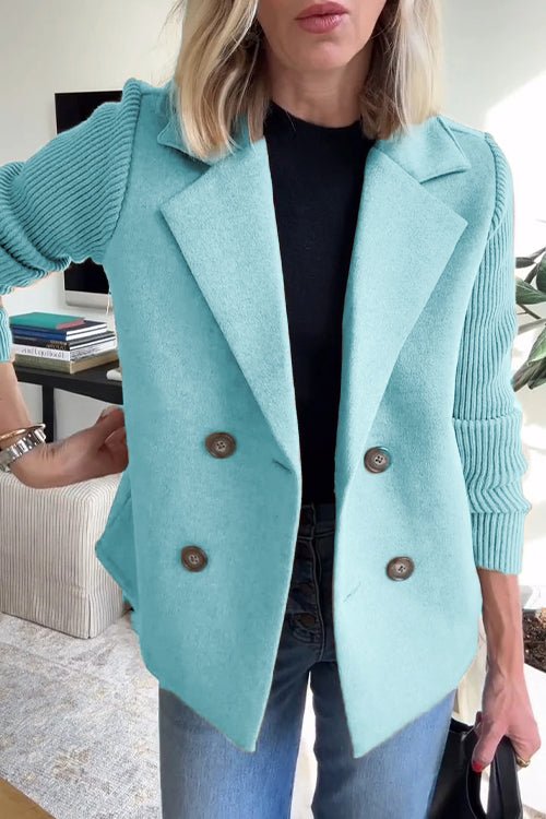 Amora - Elegant Knit-Sleeve Jacket