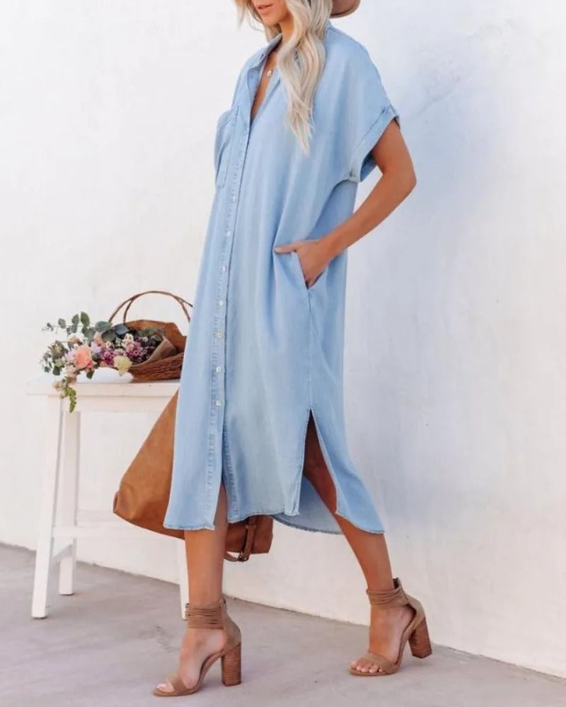 Mathilde - Oversized Denim Shirt Dress