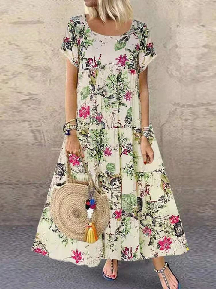 Lenora – Tropical Print Relaxed Maxi Dress