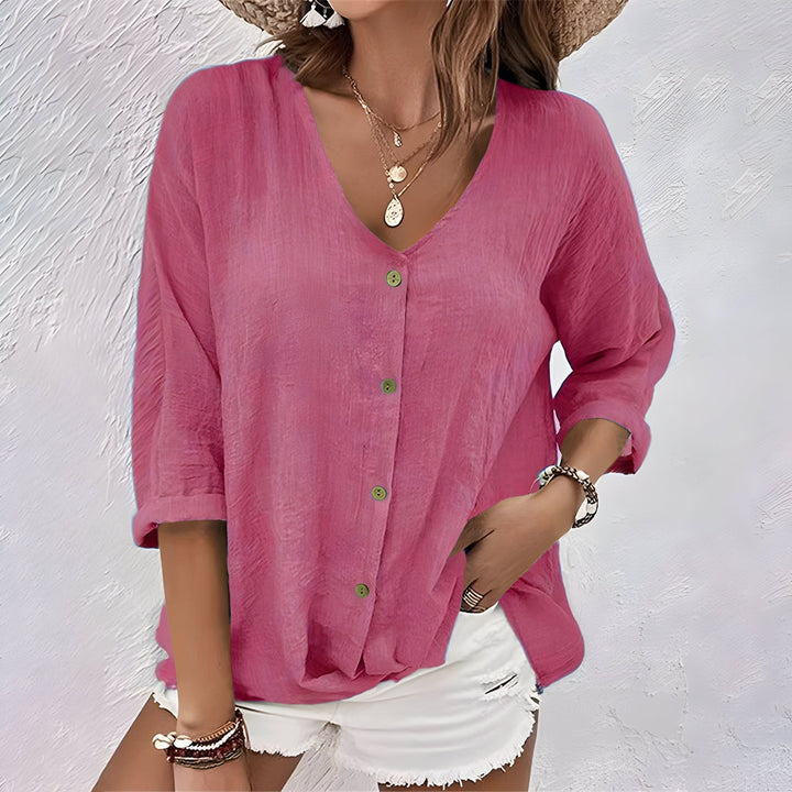 Maria – Elegant V-Neck T-Shirt