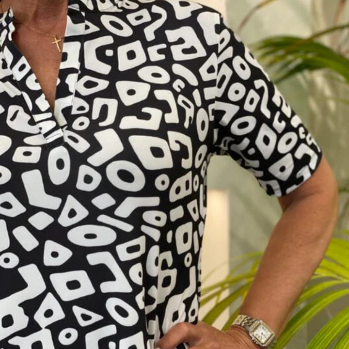 Joanne – Casual V-Neck Printed Dress