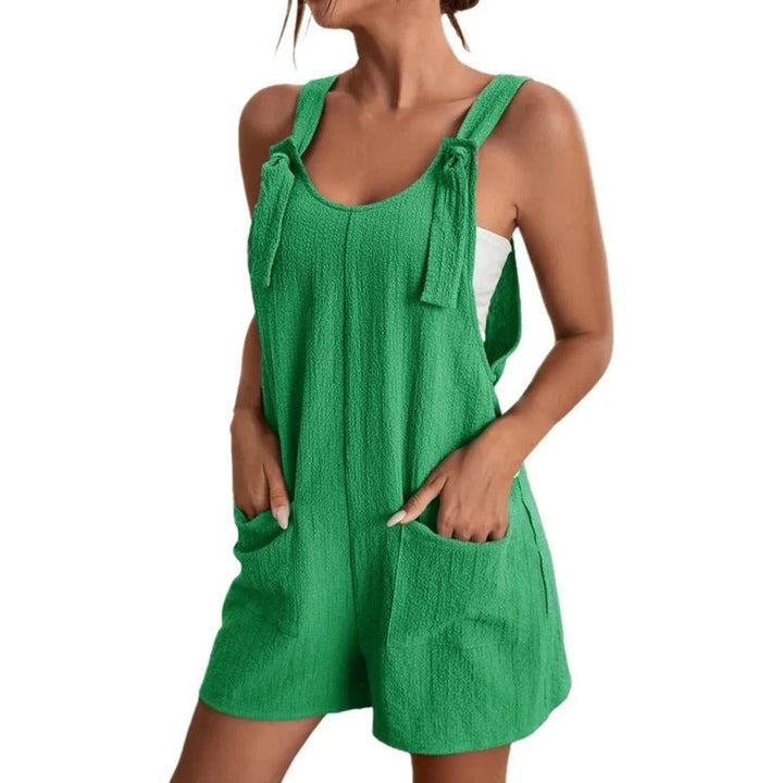 Kelly – Casual Tie-Strap Romper with Pockets